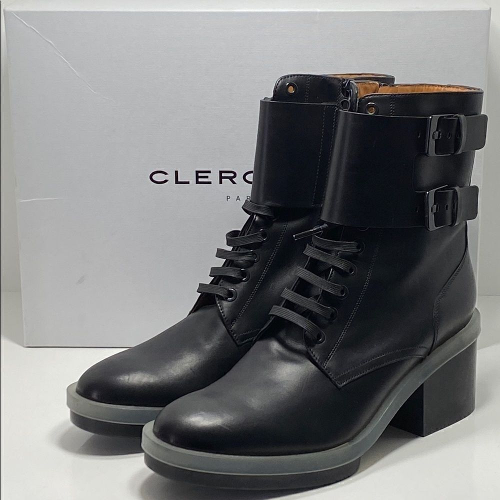 Clergerie Eden Leather Combat Boots size 39.5